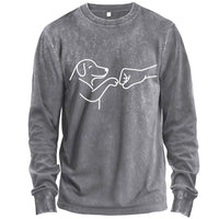 Felpa natalizia a maniche lunghe con scritta "Pugno di cane"