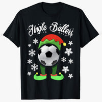 Maglietta natalizia divertente con scritta Jingle Baller Soccer