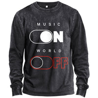 Music On World Off Langarm-T-Shirt