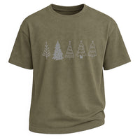 T-shirt in cotone con grafica Minimal Christmas Trees