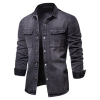 Men’s Washed Denim Snap-Front Western Jackets